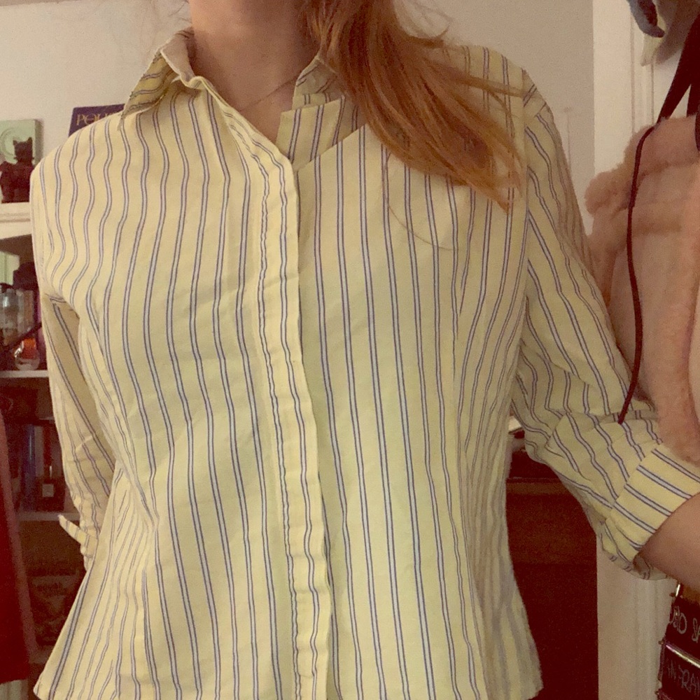 Willi Smith yellow striped blouse